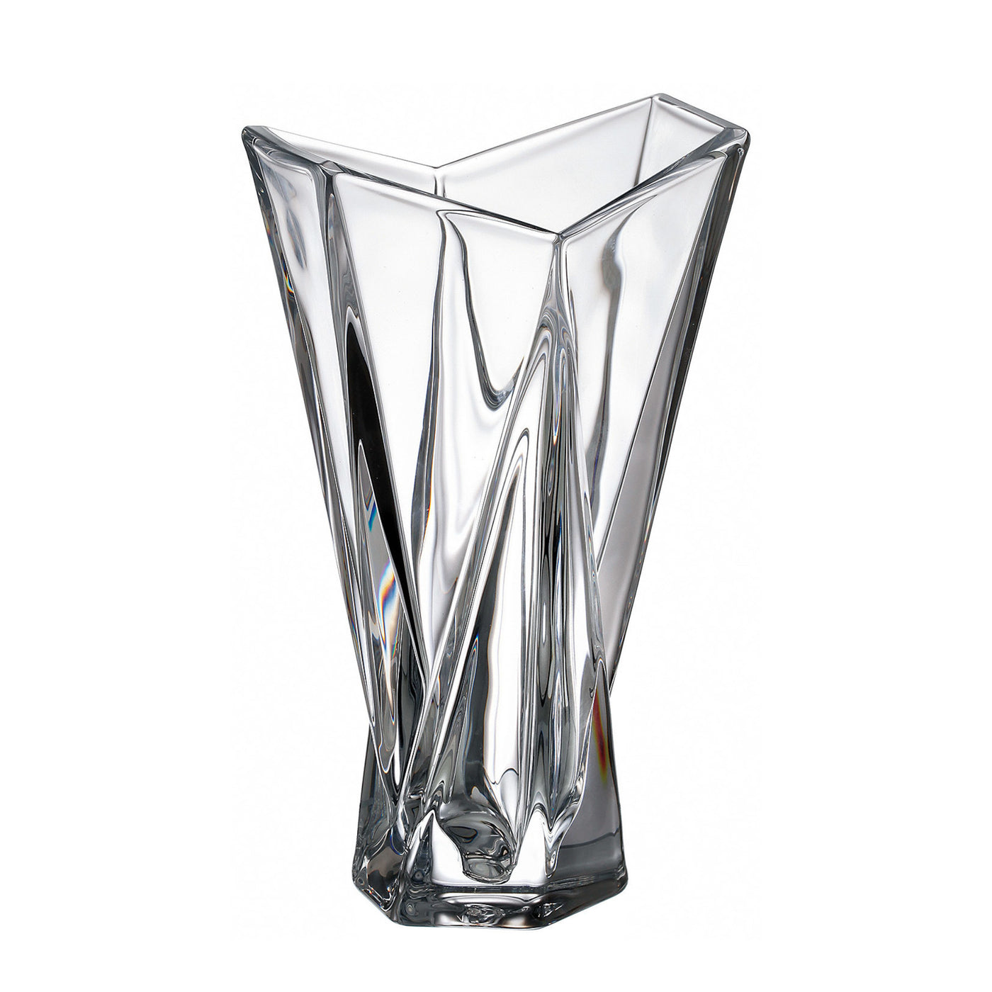 Vysoká skleněná váza Crystal Bohemia Origami 32 cm